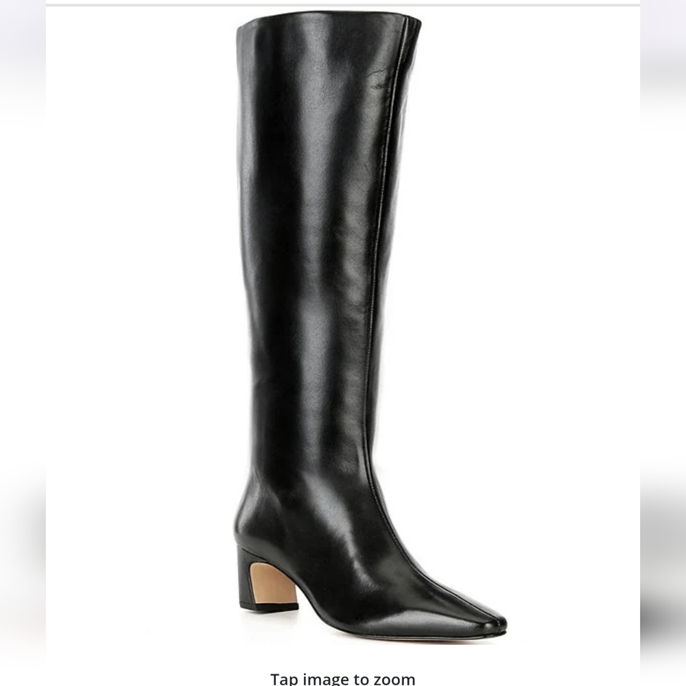 Gianni Bini NWT Black Leather Kitten Heel Boots SIZE 6
